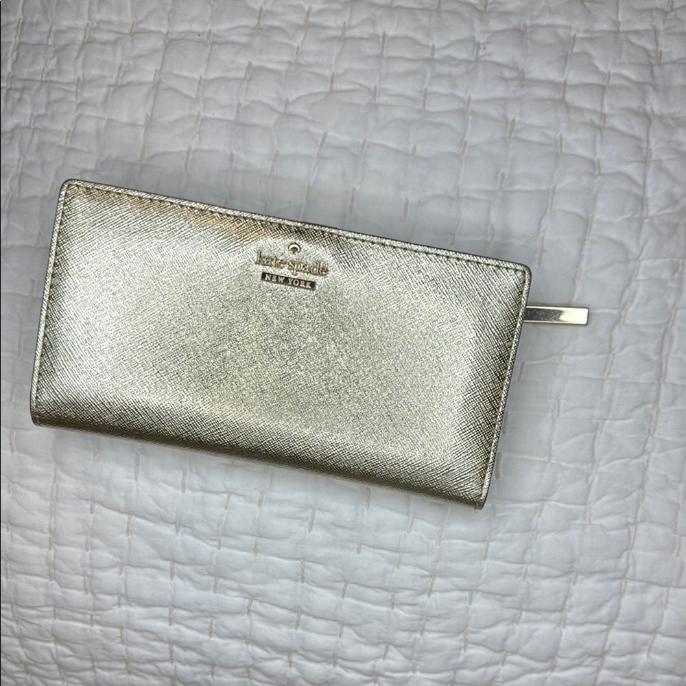 Kate Spade - Gold Metallic Full Length Wallet